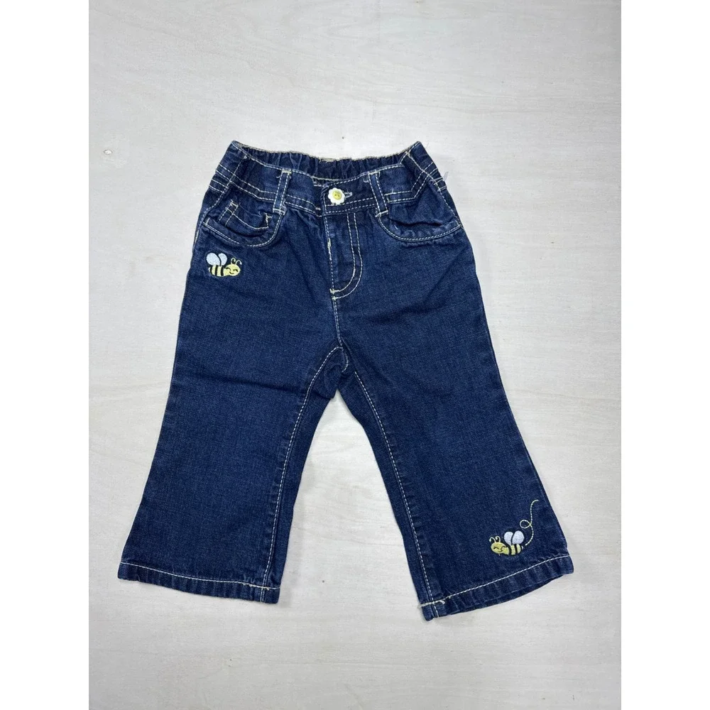 Gymboree Toddler Girls Bumblebee Embroidered Dark Wash Denim‎ Jeans 12-18 Months